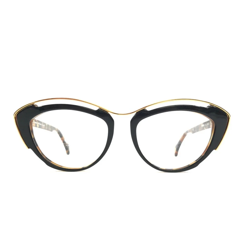 PLM Creation Eyeglasses Frames HYBRIDE I 135 Black Brown Tortoise Gold 54-17-145